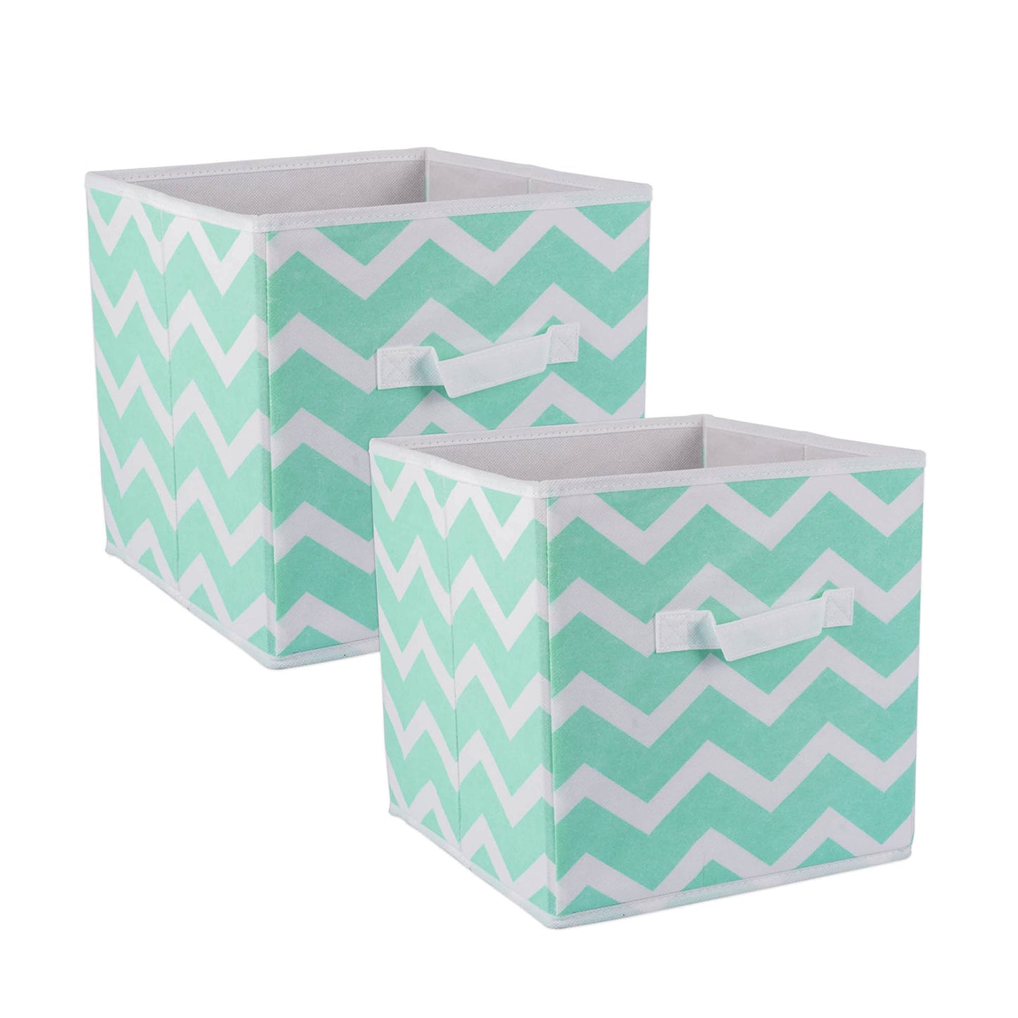 DII Foldable Fabric Storage Bins for Nursery, Offices, Home, Containers are Made to Fit Standard Cube Organizers, Small (2), Aqua