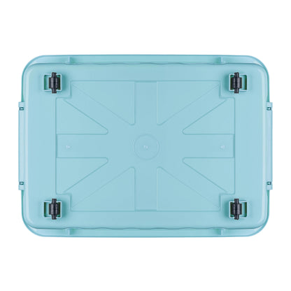 Cetomo 80L*3 Storage Boxes with Lids, Plastic Storage Box with Wheels and Secure Side Latches, Stackable & Nestable Organizer for Home, Office