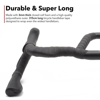REDSHIFT Really Long Bike Handlebar Tape for Road Bikes, Gravel, Fixie Bicycles Drop Bar Handle Wrap, Ergonomic Comfort Cycling Accessory, 315cm Long,