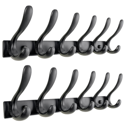 HONSKY Wall Coat Rack- Stylish,44cm Metal Coat Hanger Wall Mounted,Heavy Duty 6 Hooks Wall Coat Hook for Hallway, Bedroom