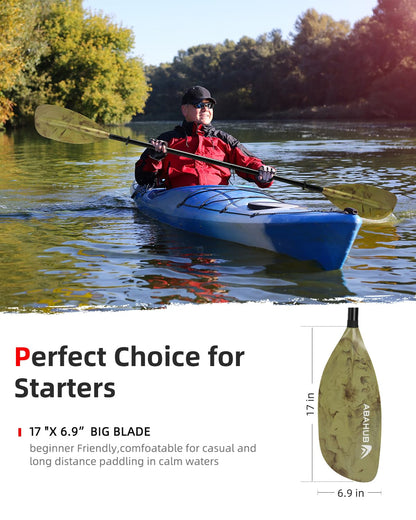 Abahub Adjustable Kayak Paddle 210-230 cm/82-90 Inches Floating Kayaking Oars Boating Oars Canoeing Oars Camouflage
