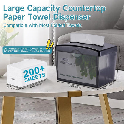 Pollock Countertop Napkin Dispenser, Multifold Paper Towel Dispenser Black