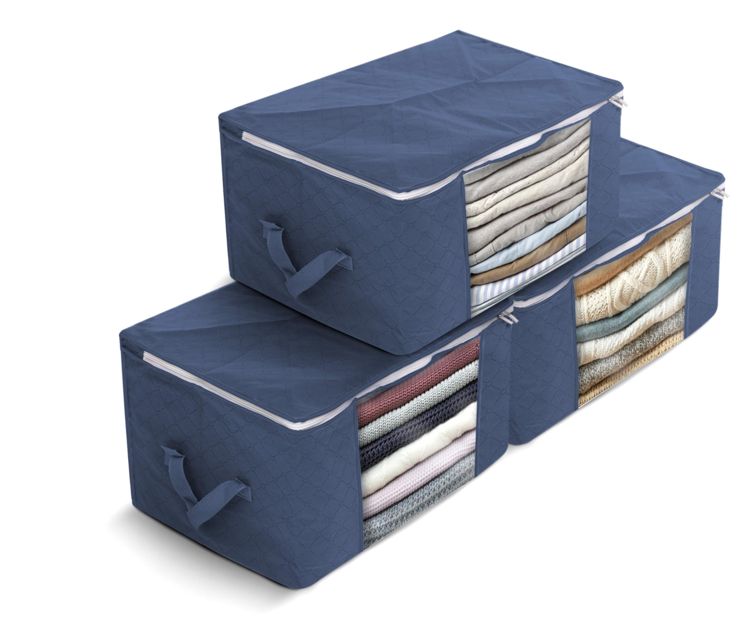 Delka 90L Storage Bags with Lids, Large Storage Boxes with lids, Storage Unit for Clothes, Duvets, Blankets, Toys