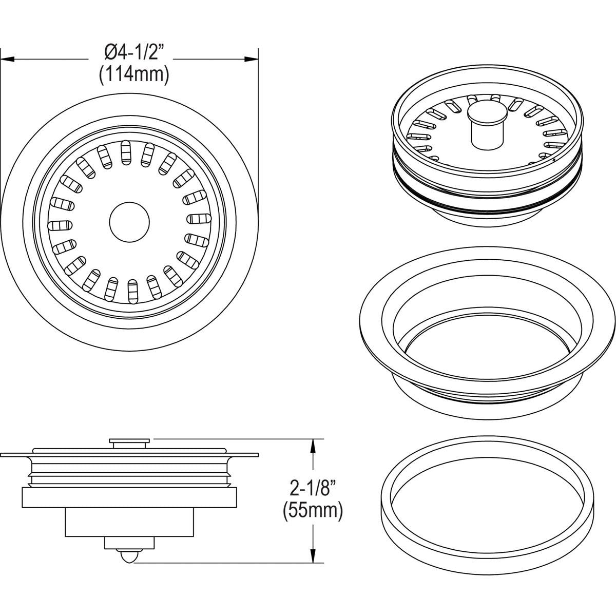 Elkay LKQD35PT Basket Strainer, Putty, LKQD35