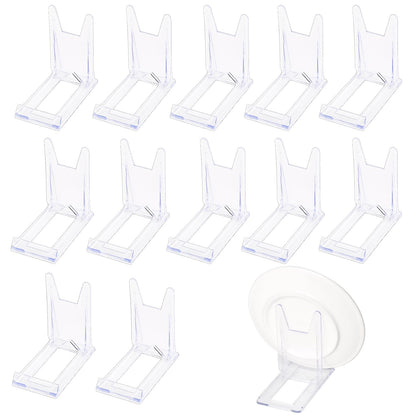 13 Pcs Clear Display Stands - Acrylic Plate Holders with Adjustable Easels for Mobile Phones, Photos, Cards, Books