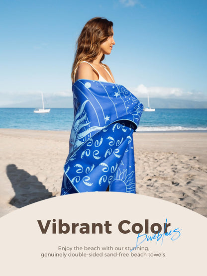 Diveblues Microfiber Beach Towel Fast Drying, Extra Large 71" x 32" Sand Free Beach Towel Super Lightweight Towels for Swimming Pool, Camping, Picnic