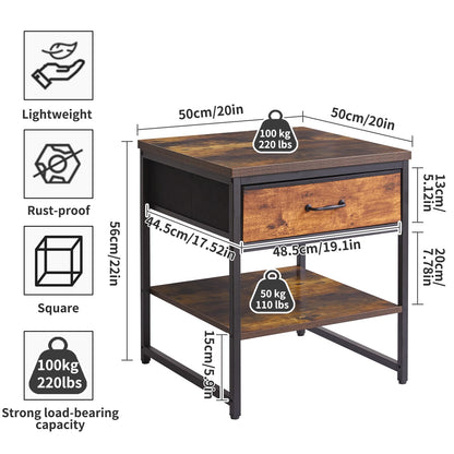 Aibiju Small Table Stand 20 Inch, Multi-Functional Side & Printer Accent Table with with Fabric Drawer