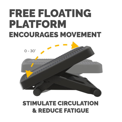 Fellowes Professional Series Ultra Ergonomic Foot Rest for Under Desk with three Height Adjustments and Massage Surface, Black