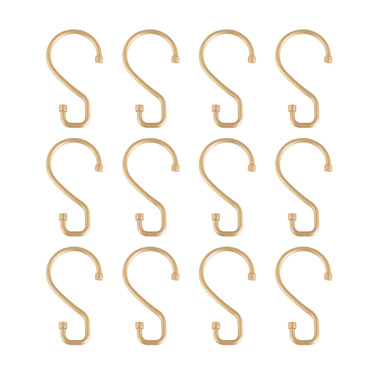 Bath Bliss 12 Pack Shower Curtain Rings | Dimensions: 3.1" x 1.8' x 0.24" | S Shaped Design | Fits Over Standard Size Shower Rod | Easy to Install
