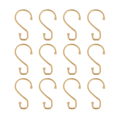 Bath Bliss 12 Pack Shower Curtain Rings | Dimensions: 3.1" x 1.8' x 0.24" | S Shaped Design | Fits Over Standard Size Shower Rod | Easy to Install