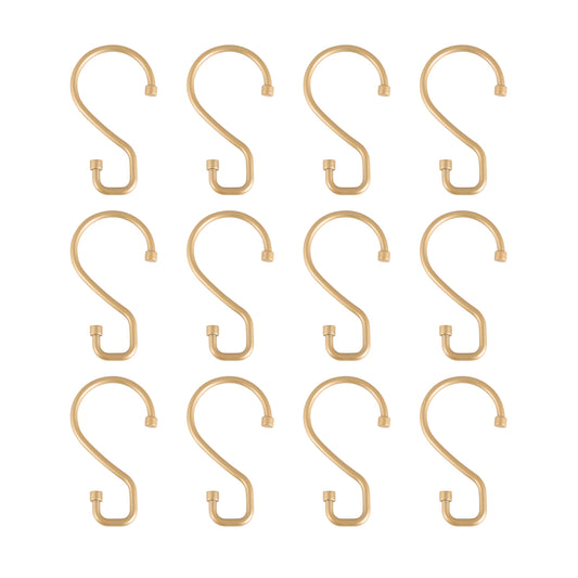 Bath Bliss 12 Pack Shower Curtain Rings | Dimensions: 3.1" x 1.8' x 0.24" | S Shaped Design | Fits Over Standard Size Shower Rod | Easy to Install