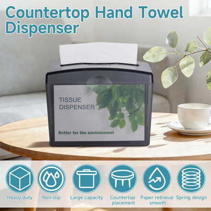 Pollock Countertop Napkin Dispenser, Multifold Paper Towel Dispenser Black