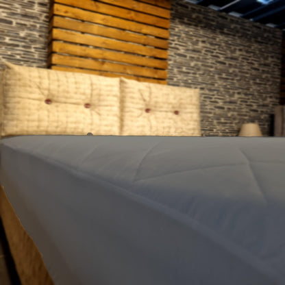 Cotton Mattress Protector, Waterproof, Quilted with Anti-Allergic, Anti Dust Mite, Soft and Quiet, Breathable (Grey, 160 x 200 cm)