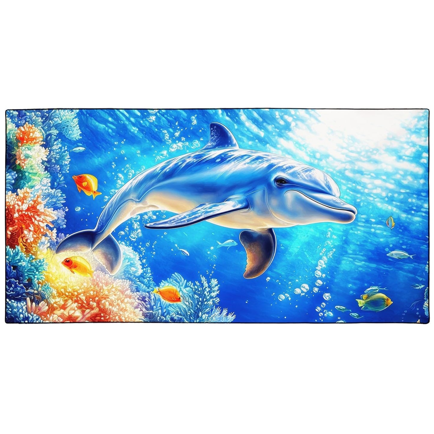 YISUMEI Ocean Dolphin Beach Towels for Adults Extra Large 180 x 90 cm, Microfibre Lightweight Quick Dry Towel for Swimming Pool Cruise Travel Sports
