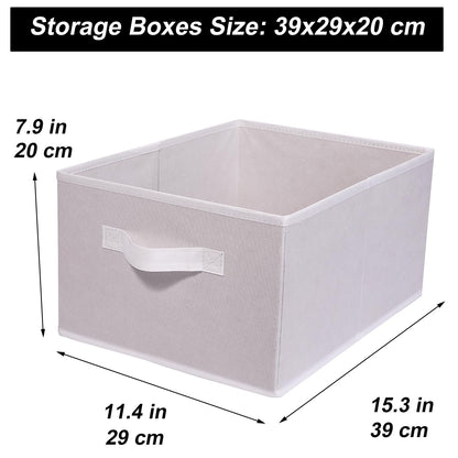 JAKAGO Foldable Wardrobe Fabric Storage Boxes 4 Pack, 39 x 29 x 20 cm