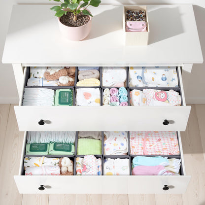 ORLISA 16 Pack Drawer Organiser Set for Hemnes Dressers, Fabric Drawer Dividers & Wardrobe Organisers for Clothes Storage, Underwear