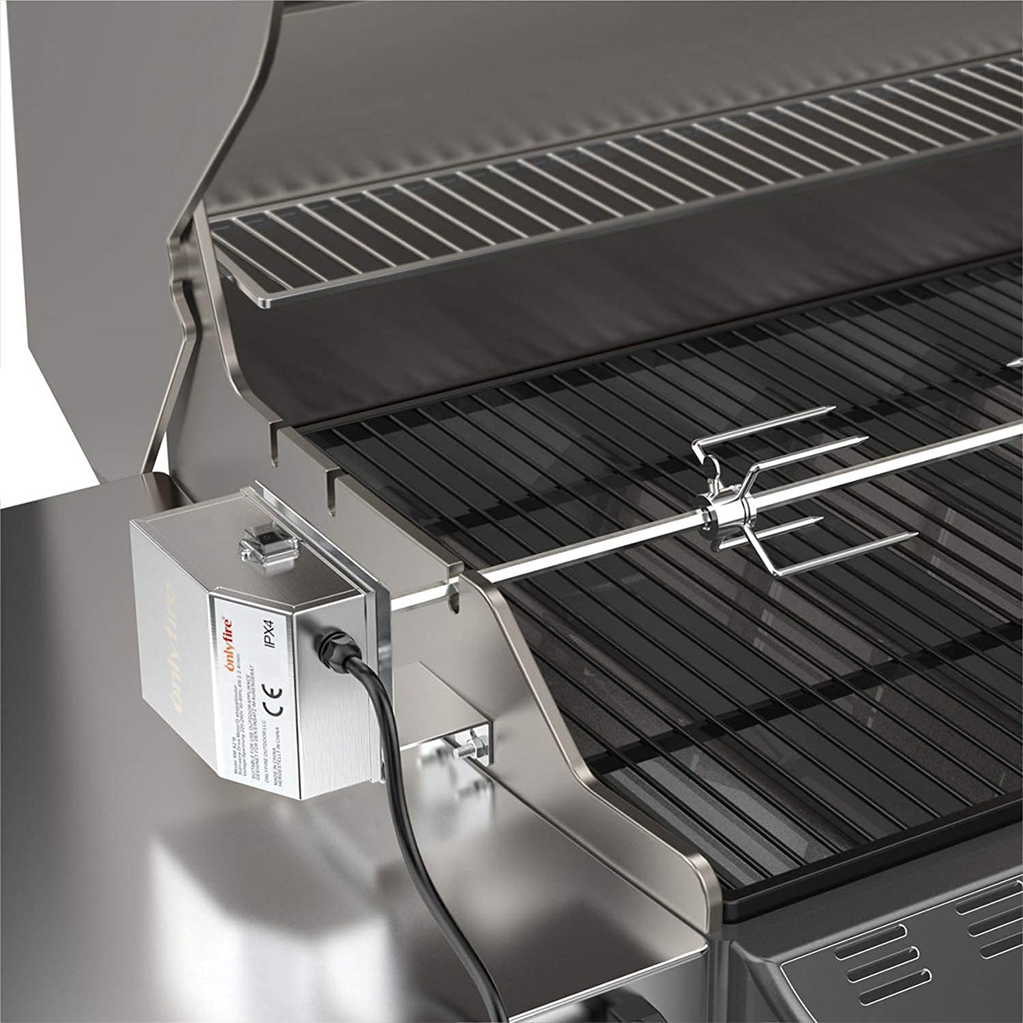 onlyfire BRMA102 Heavy Duty Stainless Steel Rotisserie Motor BBQ Gas Grill Electric Main Spit Motor, UK 3 Pins Plug,1.5meter
