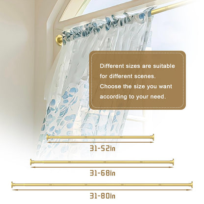 GXOACKJ Gold Shower Curtain Rods - 31-80 Inch Spring Tension Shower Rods for Bathroom, Adjustable, No Drilling, No Rust, Stainless Steel