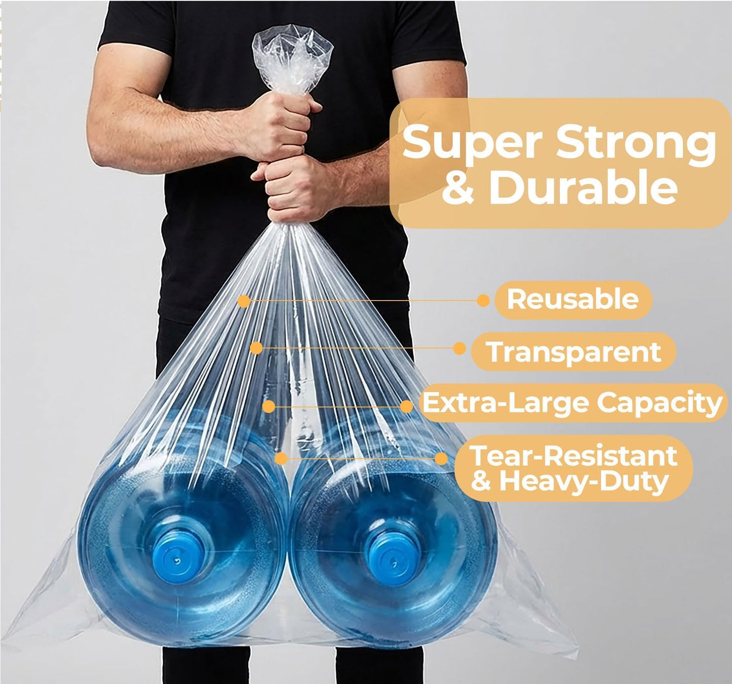 10 Pcs Extra Large Clear Plastic Storage Bags, 100×152cm Suitcase Cover