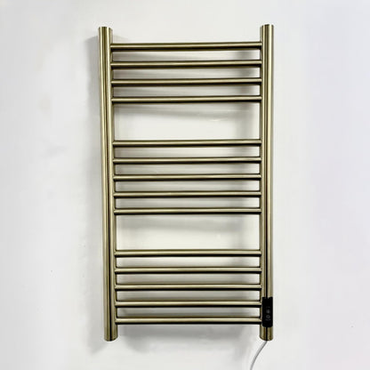 Manissa Siena Brushed Brass Electric Heated Towel Rail 400mm W x 720mm H