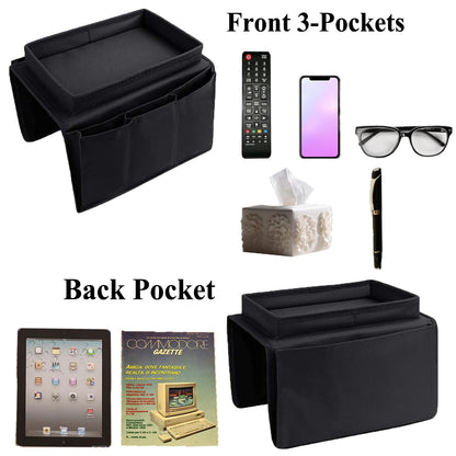 Sofa Armrest Tray Sofa Caddy Armchair Remote Control Holder Sofa Couch Caddy Pocket Organizer TV Organizer Sofa Organizer Bed Caddy with 6 Pockets