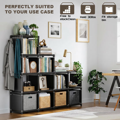Mavivegue 12 Cube Storage Unit Book Shelf,DIY Bookcase,