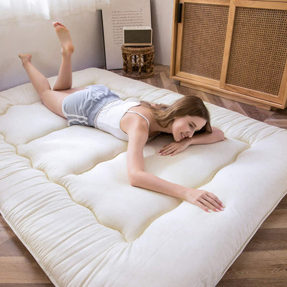MAXYOYO Futon Mattress, Padded Japanese Floor Mattress Quilted Bed Mattress Topper