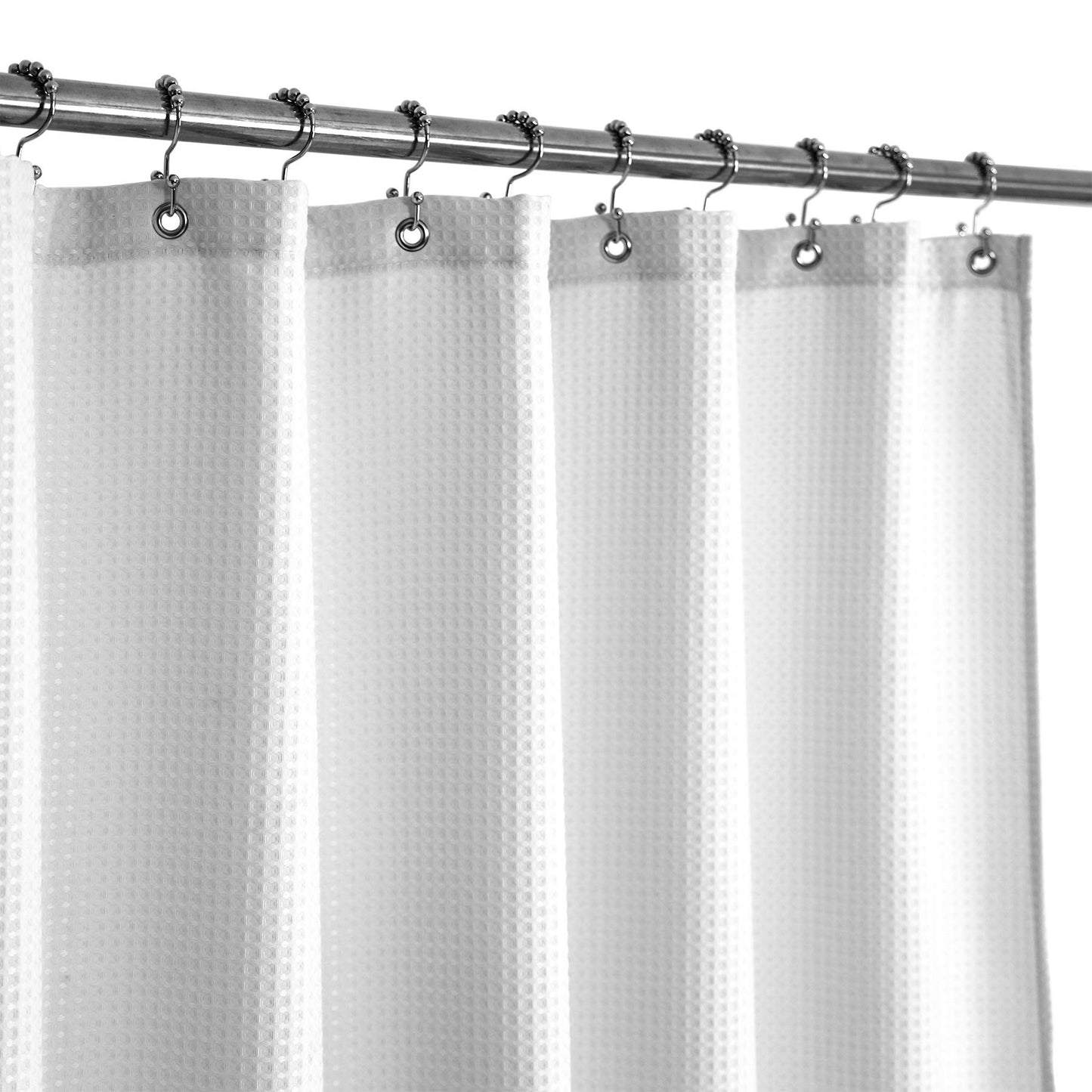 Barossa Design Stall Shower Curtain Fabric 36 X 72 Inch - Waffle Weave, Spa, Hotel Collection, Heavy Duty, Water Repellent, ? Pique Pattern For
