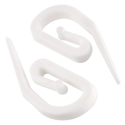 White Plastic Curtain Hooks for Pencil Pleat, Track & Window - 100 Pack
