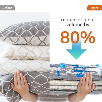 MONVANE Vacuum Compression Storage Bags for Clothes - 12 Pack Reusable Space Saver Bags with Wired Electric Air Pump for travel (3J + 3L + 3M + 3S)