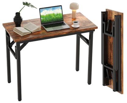 Xyphren Small Folding Desk, No Assembly- 80x40cm Folding Computer Desk, Perfect Office Desk for Small Spaces in Bedroom,Outside