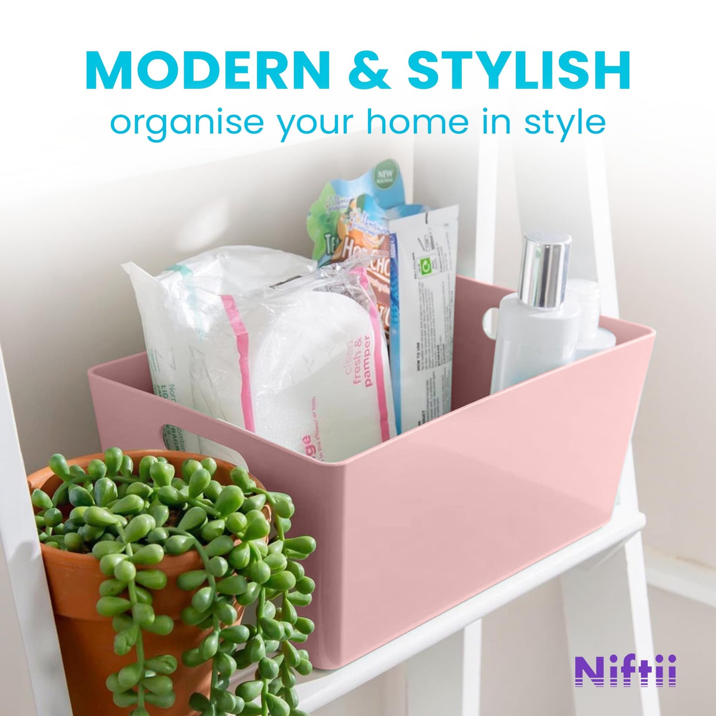 Niftii Storage Boxes | Kitchen Storage & Organisation Baskets 5-Pack 3.9L