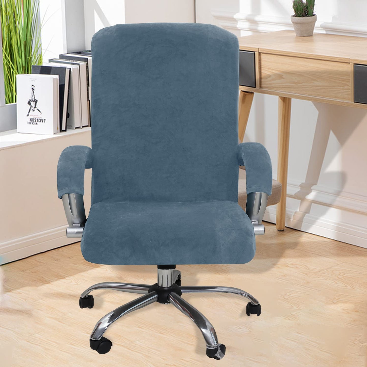 Bestenrose Velvet Office Chair Cover Stretch Computer Desk Armchair Covers