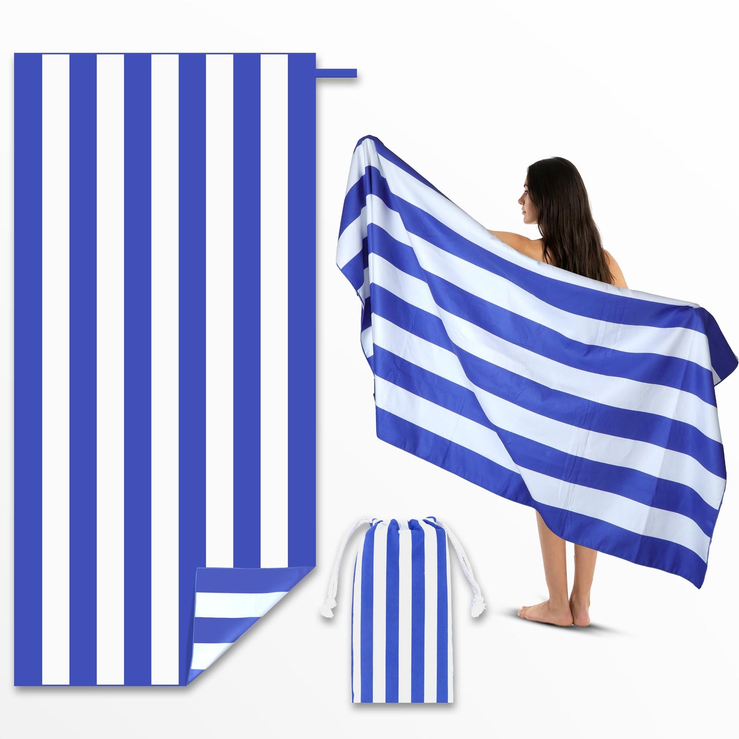 Anavasi Microfibre Beach Towels for Adults, 1 Pack 180 x 90cm 100% Recycled