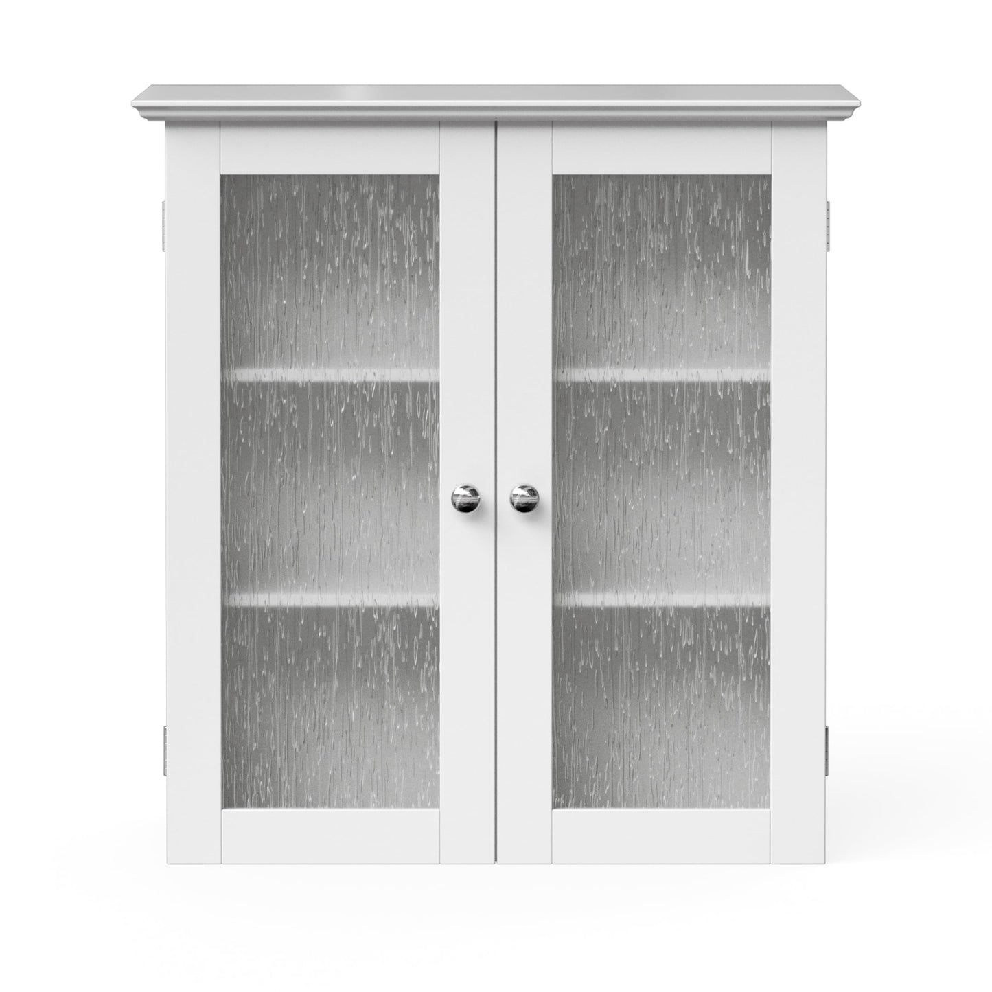 Elegant Home Fashions Bathroom Connor Wall Cabinet with 2 Glass Doors White ELG-581