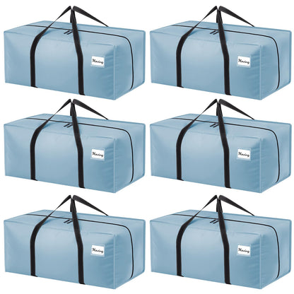 Dntorx 6 Pack 120L Moving Bags and Storage Bag Dorm Moving Essential, Blue