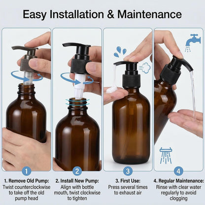 12 Pcs Black Plastic Soap Dispenser Pump Replacement Lotion Pump Heads for 24/410 Threaded Neck Bottles Compatible with Soap Lotion Shampoo Liquid