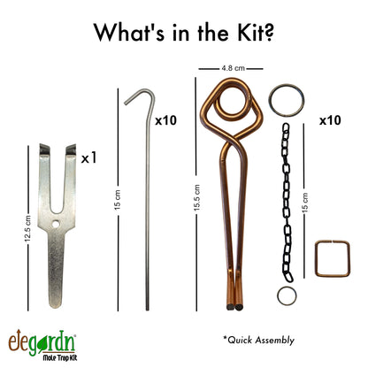 Elegardn? Complete Kit 10 Mole Traps Vole Trap Rigid Putange Type Used by Professional for Mole control Made in France