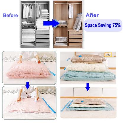 JZK 2-Pack 100x130cm Jumbo Vacuum Storage Bags For King Size Duvet Quilt