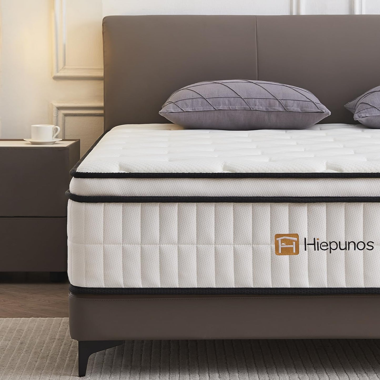 Hiepunos 4FT6 Double Mattress, 10.2 INCH Double Bed Mattress, 7-Zone Pocket Sprung Medium Firm