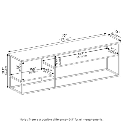 Furinno MORETTI Modern Lifestyle TV Stand, Entertainment Center for TV up to 78 Inch, for Living Room, Bedroom, Grey Oak