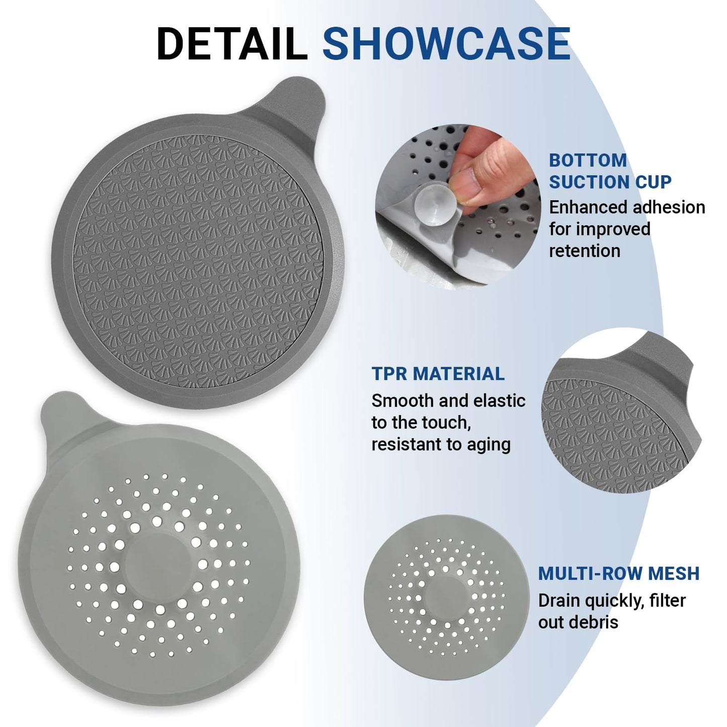 4 Pack Silicone Bathtub Stopper, Universal Sink Plug with Suction Cups, Shower Sink Drain Tub Stoppers, Drain Stopper