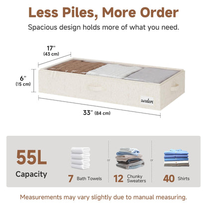 StorageWorks Underbed Storage Boxes with Lids, Large Under Bed Storage Box Containers for Bedroom Accessories Organising Clothes Bedding