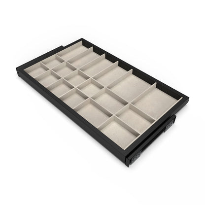 Emuca - Kit of organizer drawer with rack with soft-close slide for closets, adjustable, module 800mm (31,5 inch)