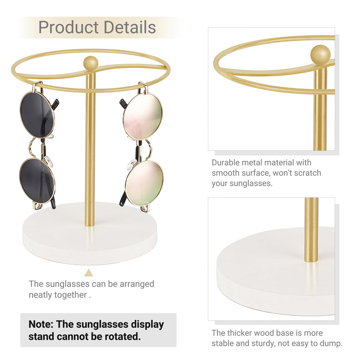 Mkono Sunglasses Organizer Glasses Holder Stand Sunglass Storage Display Eyeglasses Rack for up to 12 Pairs of Eyewear Glasses for Table Dresser Desk