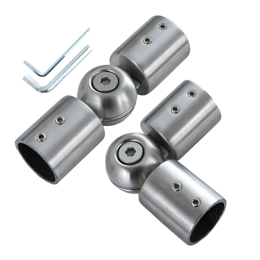 Window Corner Curtain Rod Connector, Adjustable Curtains Rods Connector For Bay Windows Blinds With 1 inch And 3/4 inch Black Silver Color