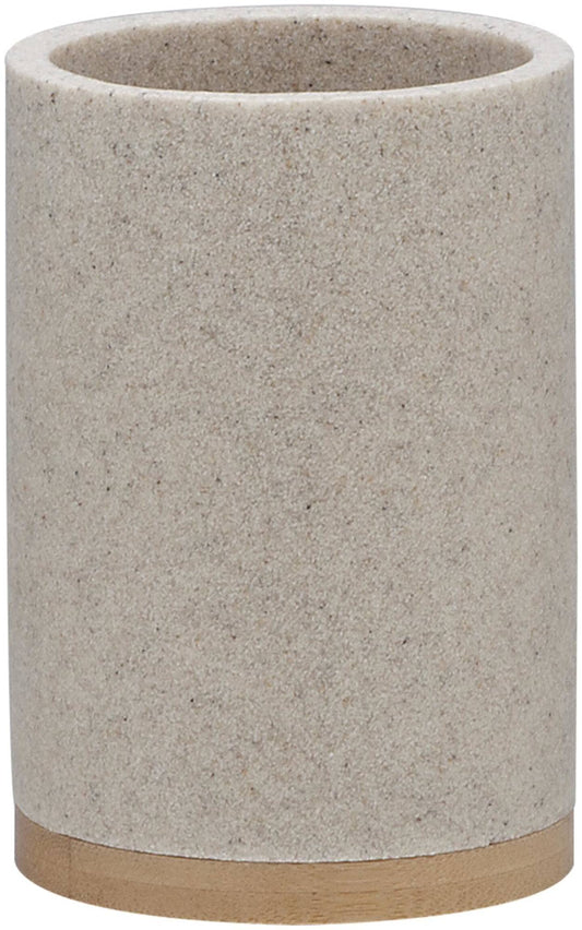 Sealskin Grace Toothbrush Holder, Polyresin, Sand, 7.3 x 10.6 x 7.3 cm