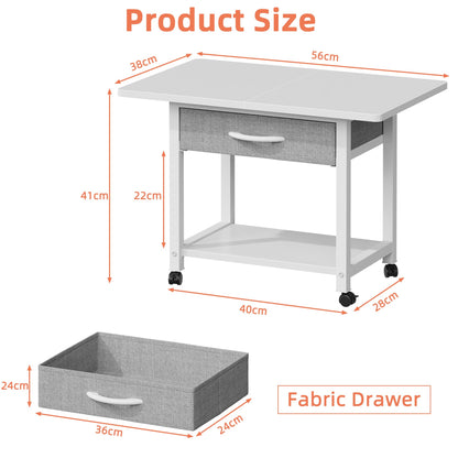 OYRREU Printer Stand on Wheels with Storage, Printer Table for Home Office