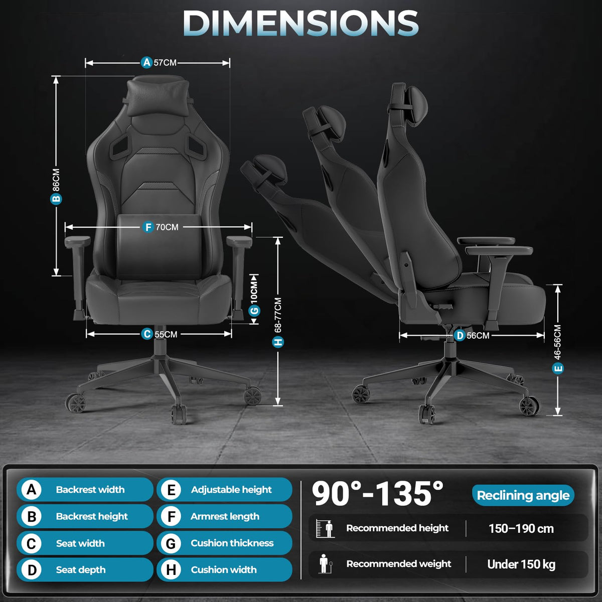 JUMMICO Suede Gaming Chair, Ergonomic Office Chair with 3D Armrests, Desk Chair with Wider Backrest for Gaming, Working, Study