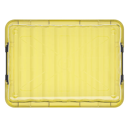 Cetomo 15L*3 Storage Boxes with Lids, Plastic Storage Box with Secure Side Latches, PP Nestable and Stackable Clear Organizer for Home, Office